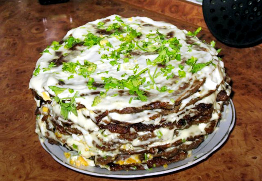 Рецепт печеночного торта фото