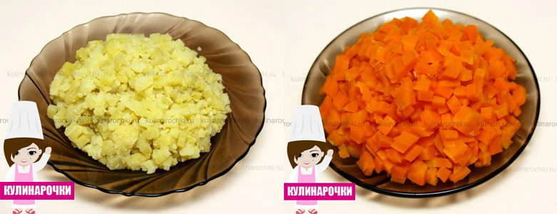 Картофель и морковь для салата