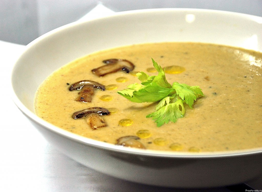 Как приготовить суп пюре с грибами и фасолью