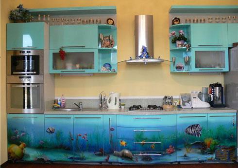 Дизайн интерьера кухни в морском стиле фото
