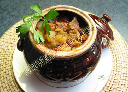 Как приготовить чанахи из баранины в горшочках рецепт фото
